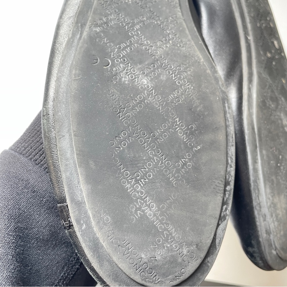VIONIC Caroll Black Leather Orthotic Ballet Flat Comfort Shoe Professional FLAW - Picture 9 of 13